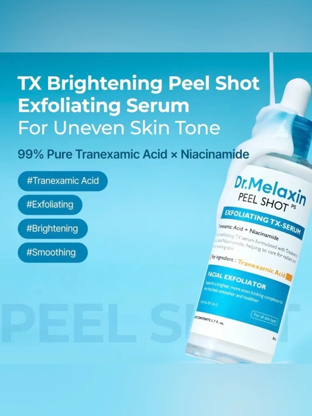 Dr Melaxin BUNDLE Peel Shot Exfoliating TX-Serum & TX Cream New in Box